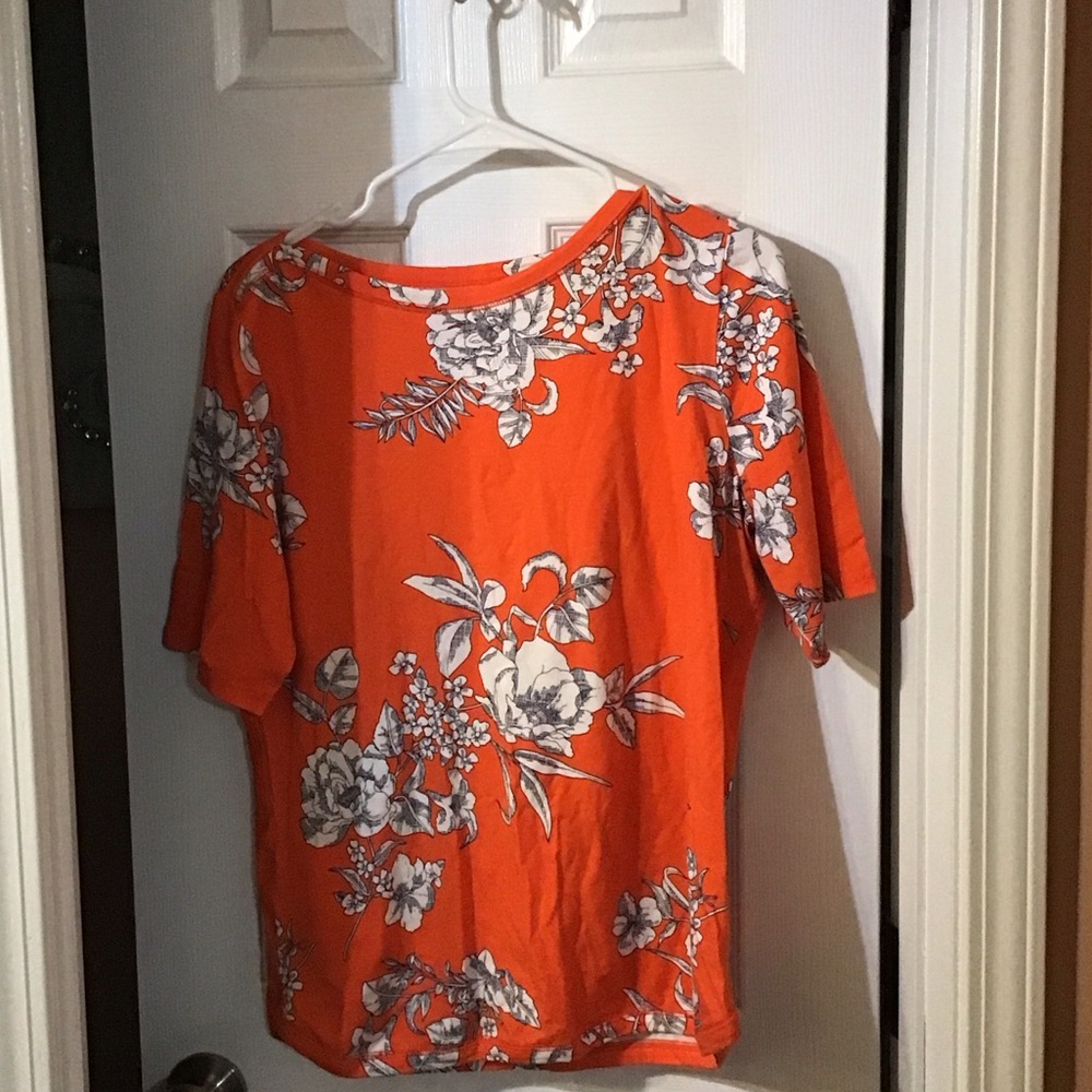 Talbots Orange Floral Blouse